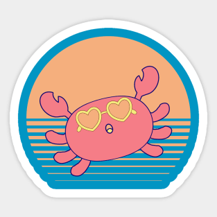 Oh Crab in the Sun - Kawaii Cute, Funny Pun Summer Gift, Oh Crap Sticker